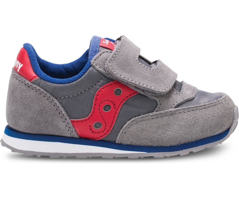 Saucony Baby Jazz Hook & Loop Kids' Sneakers Grey / Red | AU 711OKIR